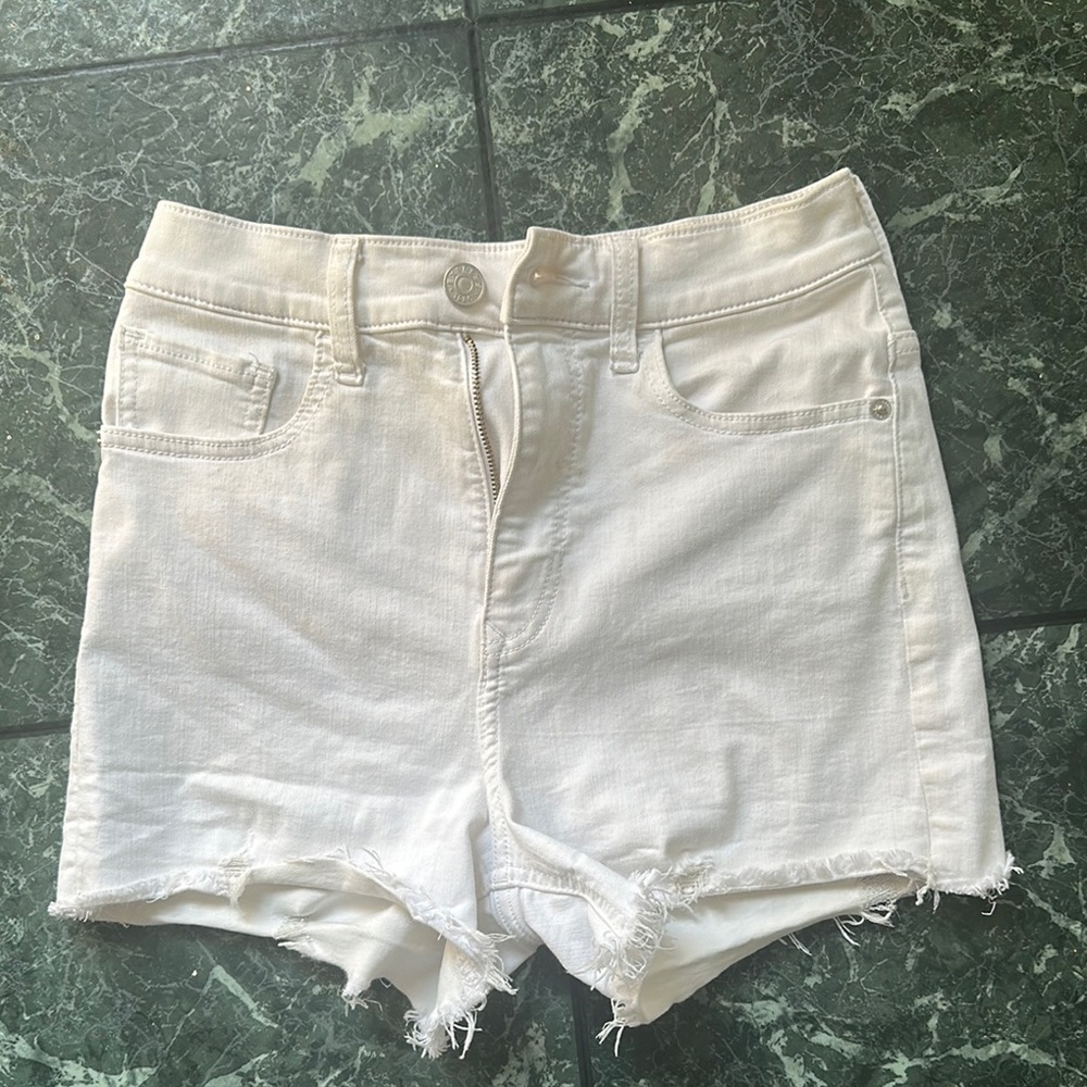 Express White Jean Shorts Distressed Summer Style